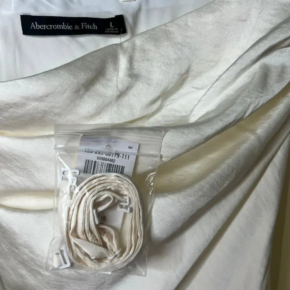 Abercrombie & Fitch Satin Julia Dress w/Scarf Size Large - Picture 7 of 8